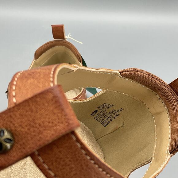 NEW JBU Women’s Prague T-Strap Sandals Brown/bronze Size 10M - Picture 5 of 10